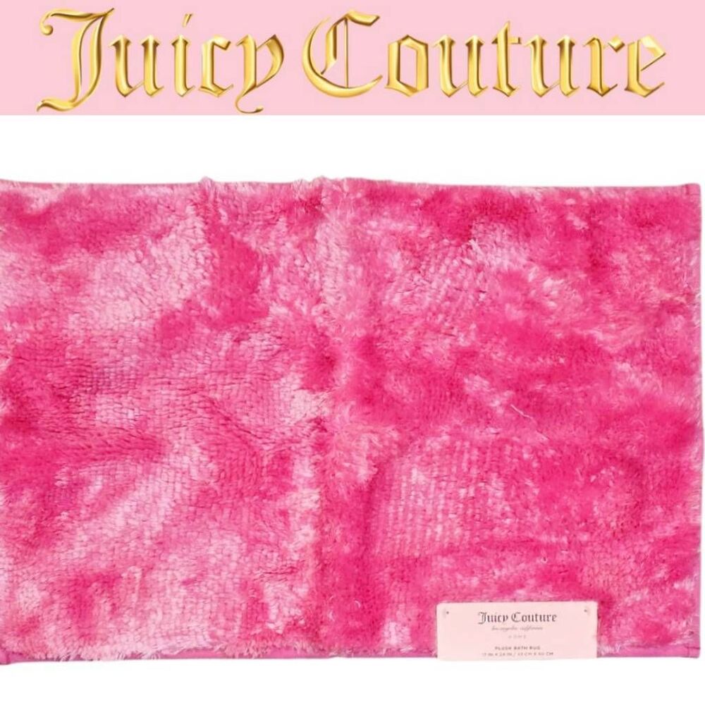 Juicy Couture Home Plush Bath Rug- Candy Pink